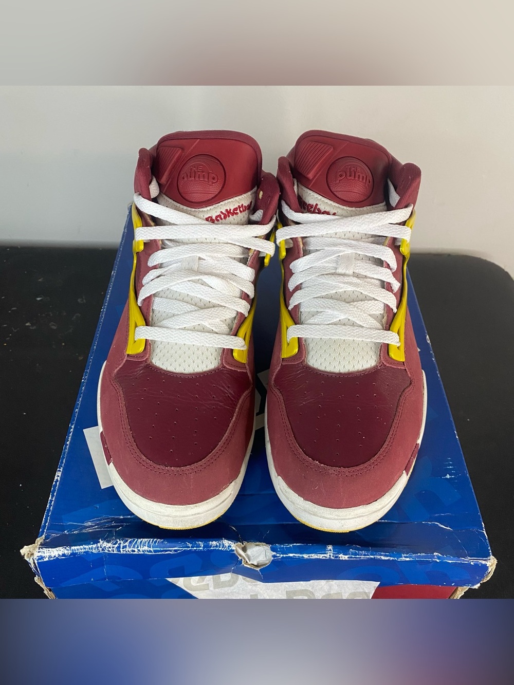 RARE Size 11 - Reebok Pump Omni Lite Burgundy Gold Yellow - Picture 7 of 10